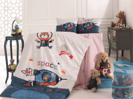 Комплект постільної білизни для немовлят Belizza - Space Ранфорс