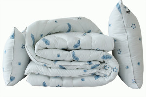 Одеяло искусственный лебяжий пух Перо 145x215 + 2 подушки 50x70 Tag tekstil