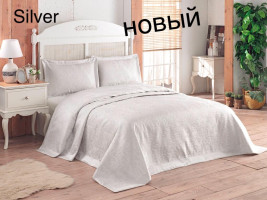 Покрывало атласное Hanibaba Gardenia  gumus silver 240x260