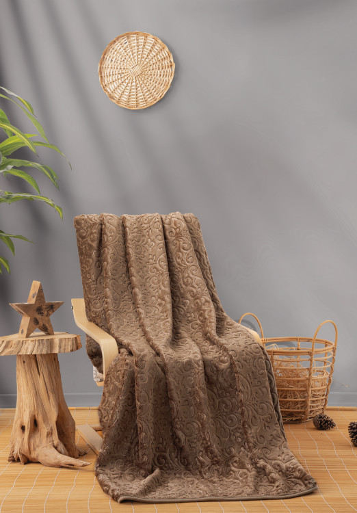 Плед Cotton Box Emboss Cappuccino 220x240