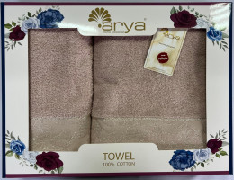 Набор полотенец жаккард Arya Sena пудра 50x90 и 70x140