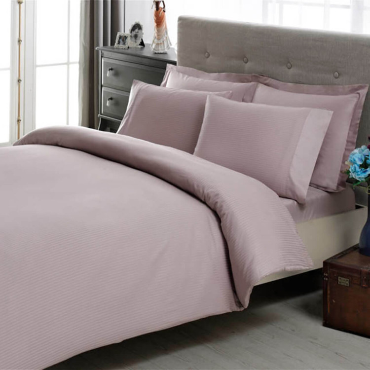 Двоспальний King Size комплект ТАС Premium Basic Lila Сатин-Stripe