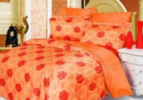 Атласное постельное белье Le Vele Roxy Orange евро