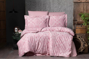 Постельное белье Органик Жаккард Arya Embroidery Vogue Paris фуксия евро