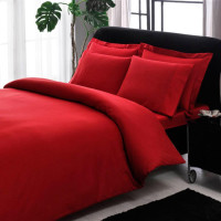 Двоспальний King Size комплект ТАС Premium Basic Red Сатин-Stripe