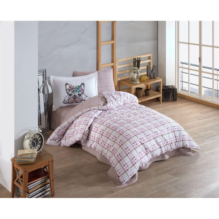 Постельное белье Poplin Hobby Monart розовый полуторный