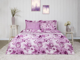 Двоспальний Євро комплект ТАС Vesta Lilac Сатин-Delux