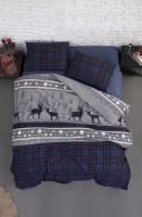 Постельное белье фланель First Choice Happiness navy blue евро