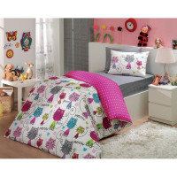 Постельное белье Poplin Hobby Meow розовый полуторный