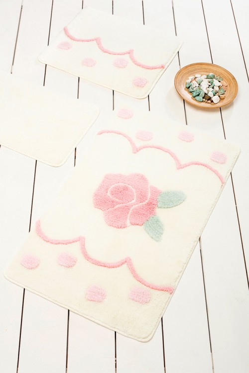 Коврик для ванной Chilai Home Rose Dot Ecru 60x100