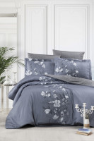 Постельное белье из люкс сатина First Choice S-481 Evan indigo евро
