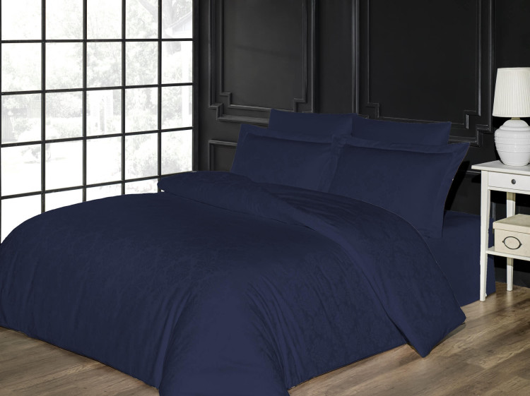 Двоспальний Євро комплект Gold Soft Life Marcio Blue Жаккард