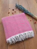 Плед из 100% хлопка Diva Jade Pink 205*200