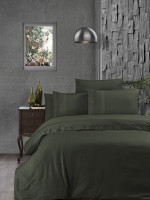 Постельное белье de luxe ранфорс First Choice Gala dark green евро