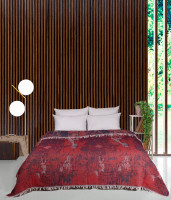 Плед из 100% хлопка Diva Kiparis Red 205*200