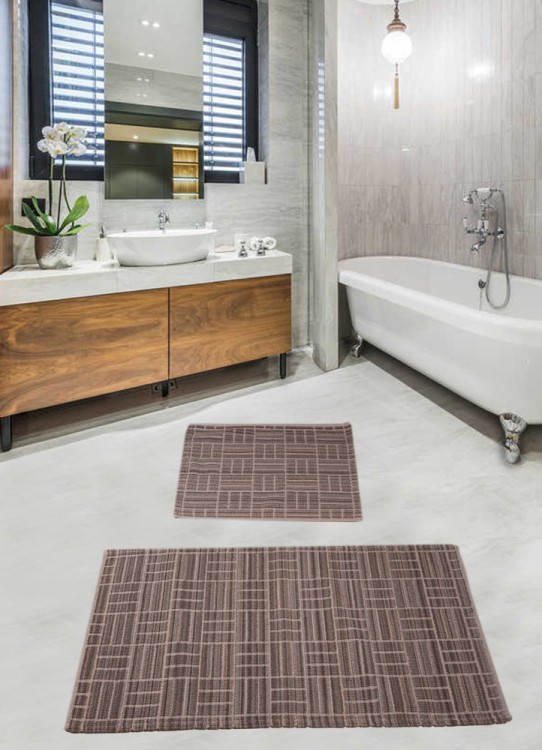 Набор ковриков для ванной комнаты Diva Parca Beige Brown 60*100+50*60