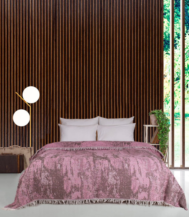 Плед из 100% хлопка Diva Kiparis Pink 205*200