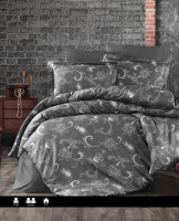 Постельное белье сатин люкс First Choice Carmina anthracite евро