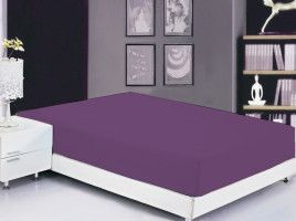 Простынь на резинке ранфорс Tag tekstil Sunset Purple
