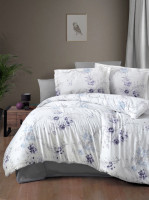 Постельное белье сатин люкс First Choice Leena lilac евро