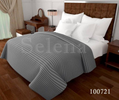 Комплект постельного белья бязь люкс Selena 100721 Stripe Серо-белый