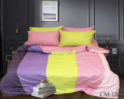 Постельный комплект сатин люкс Tag tekstil Color mix CM-12 евро