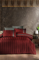 Постельное белье сатин де люкс First Choice Artwel dark red евро