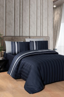 Постельное белье сатин де люкс First Choice Artwel navy blue евро