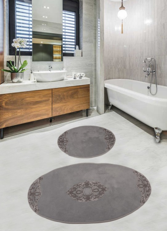 Набор ковриков для ванной комнаты с гипюром Diva Nice Blue 60*100+50*60