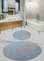 Набор ковриков для ванной комнаты с гипюром Diva Nice L Blue 60*100+50*60