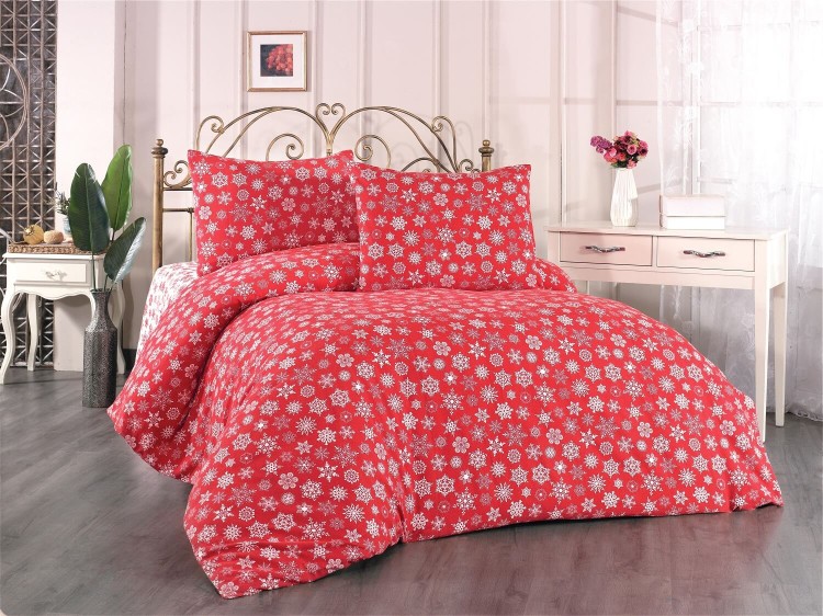 Постельное белье Belizza фланель Draw Red