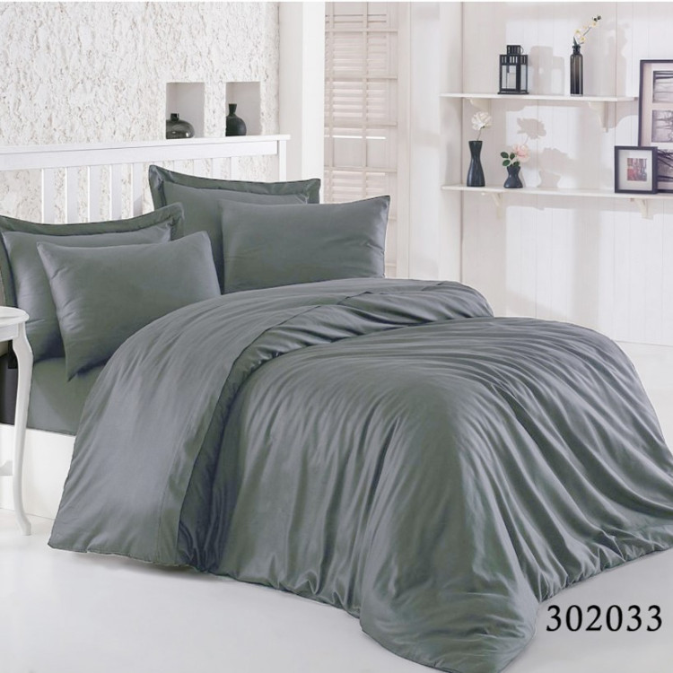 Комплект постельного белья сатин Selena 302033 Gray