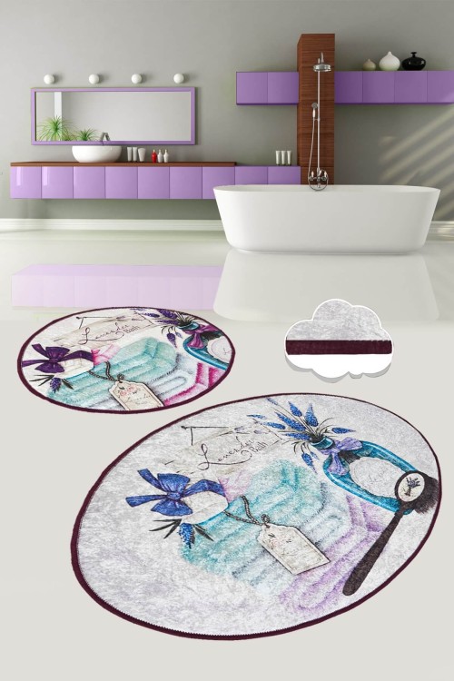 Набор ковриков в ванную комнату Chilai Home Lavanta Djt (60x100 + 50x60)
