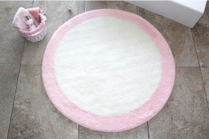 Круглый коврик для ванной Chilai Home Ronda Pembe 90x90