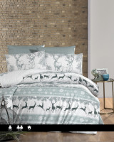 Постельное белье ранфорс First Choice Deer dark green евро