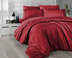 Однотонное постельное белье First Choice DLX-S27 New Trend kirmizi евро