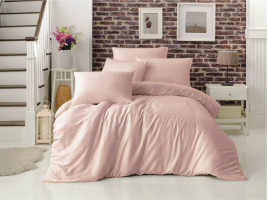 Двоспальний Євро комплект Gold Soft Life Rose Pudra Сатин-Stripe