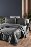 Постельное белье сатин де люкс First Choice Timeless anthracite евро