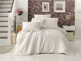 Двоспальний Євро комплект Gold Soft Life White Сатин-Stripe