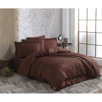 Постельное белье Hobby Exclusive Sateen Diamond Cizgili шоколадный евро