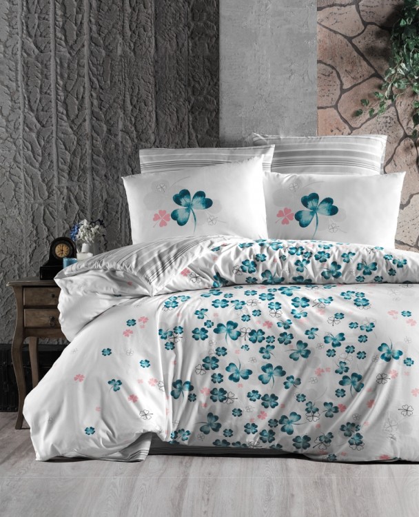 Постельный комплект ранфорс First Choice R-321 Chance turquoise евро