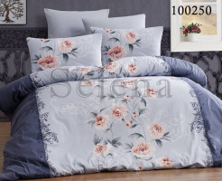 Комплект постельного белья бязь люкс Selena 100250 Пионы blue