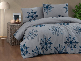 Двоспальний Євро комплект Cotton Collection Yil Blue Фланель