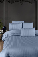 Постельное белье сатин де люкс First Choice New trend dusty blue евро