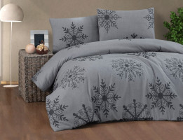 Двоспальний Євро комплект Cotton Collection Yil Grey Фланель