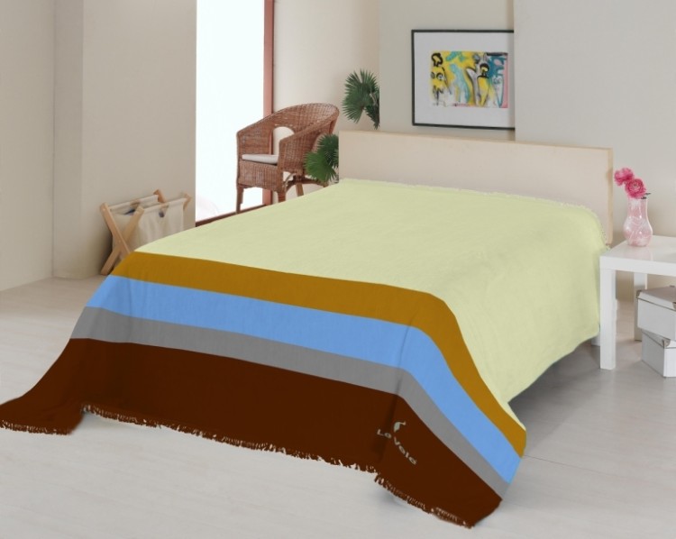 Плед хлопок/акрил Le Vele Royal Stripes Beige 160x220