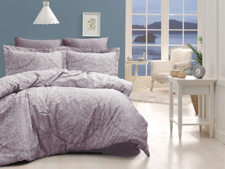 Постельное белье из люкс сатина First Choice S-113 Vanessa lavender евро