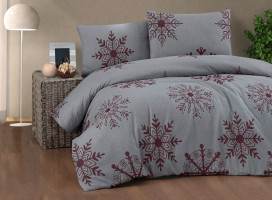 Двоспальний Євро комплект Cotton Collection Yil Red Фланель
