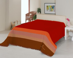 Плед хлопок/акрил Le Vele Royal Stripes Terracotta 160x220