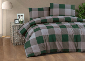Двоспальний Євро комплект Cotton Collection Kare Green Фланель